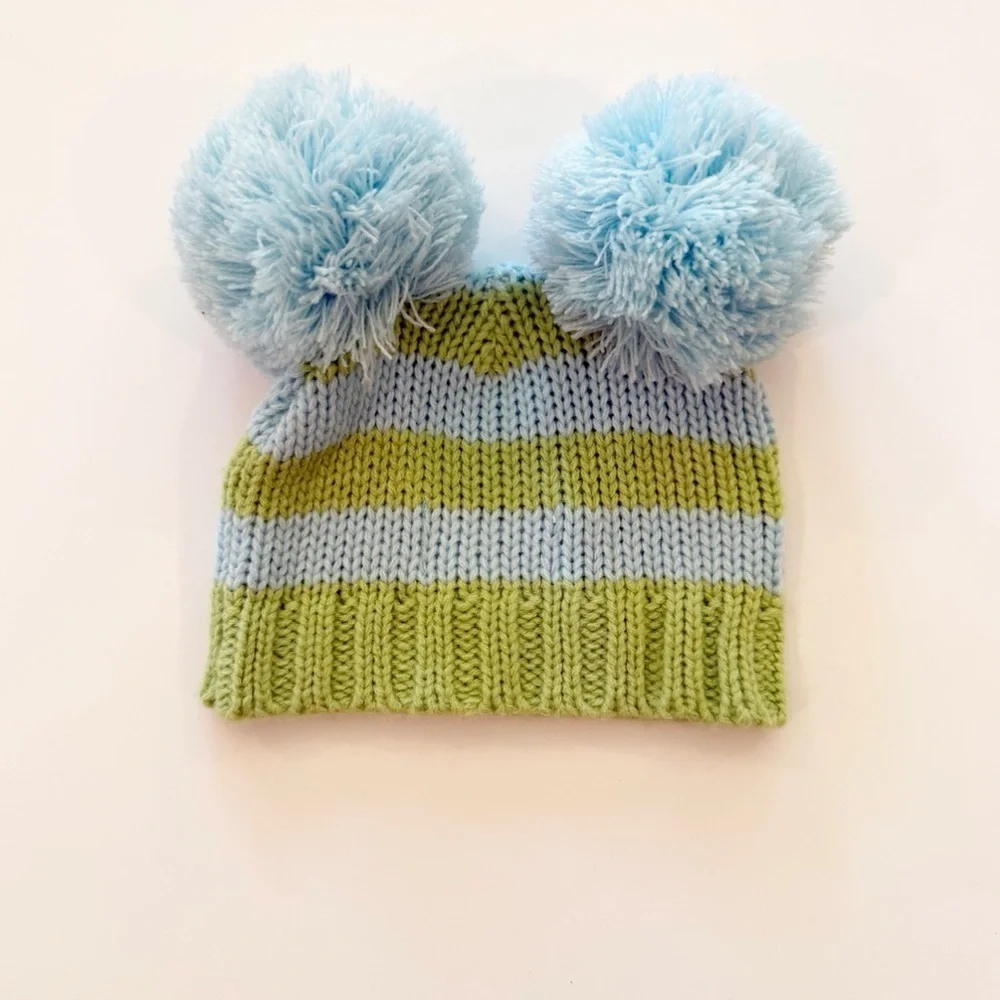 Mud Pie Double Pom Pom Baby Beanie